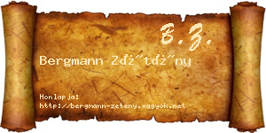 Bergmann Zétény névjegykártya